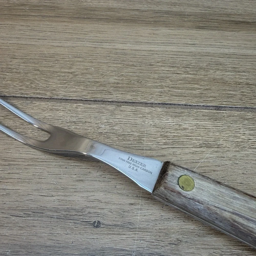 Vintage Williams Sonoma Grande Cuisine Dexter Carving Fork Wood Handle USA